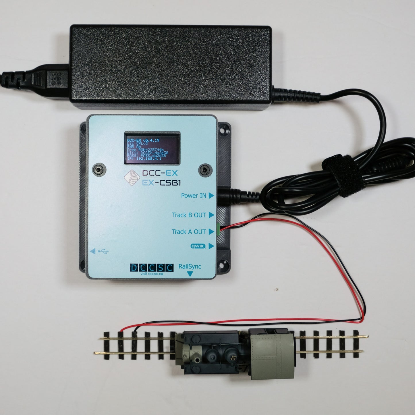 DCC-EX CSB1 DCC command station / booster + power adaptor + enclosure ASSEMBLED [item csb1-cep]