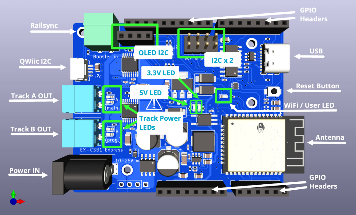 DCC-EX CSB1 DCC Command Station Classic + Power Supply [item csb1-cp]